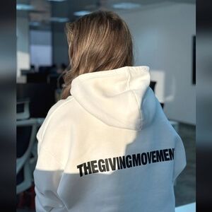 The Giving Movement Organic Cotton Oversized Contrast Back Print Zip Hoodie